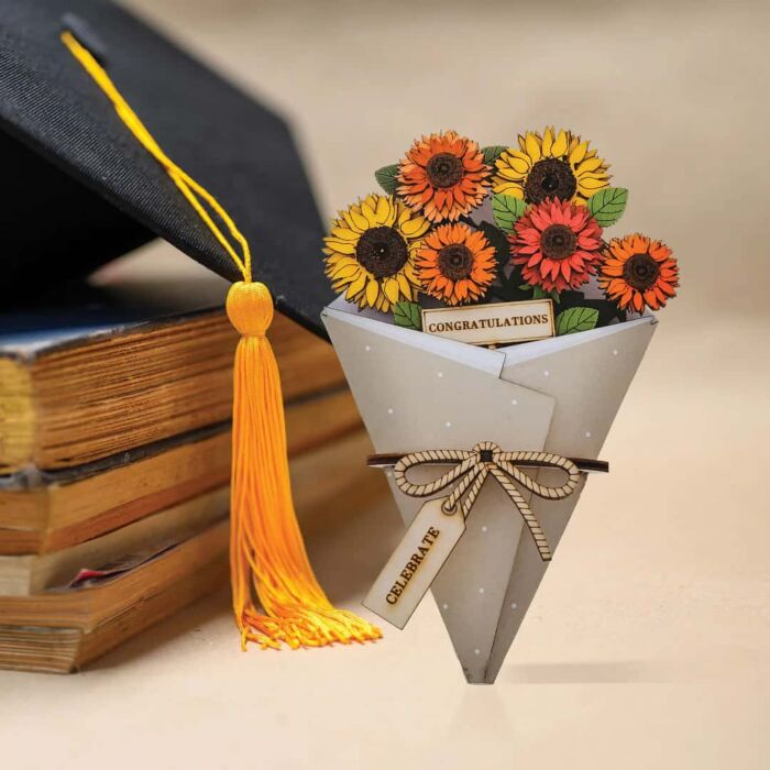 Wild & Wood Congratulations 3D Flower Figurine Card Letterbox Gift